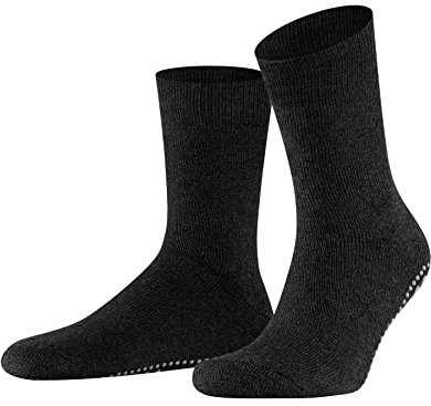 FALKE Herren Stoppersocken Homepads M Hp Wolle Baumwolle rutschhemmende Noppen 1 Paar, Grau Asphalt Melange 3180, 39/42 EU