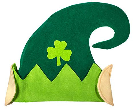 Festlicher Filzhut St. Patrick's Day Leprechaun-Elf, Partyhut grün/beige, Einheitsgröße, 33 x 27,9 cm