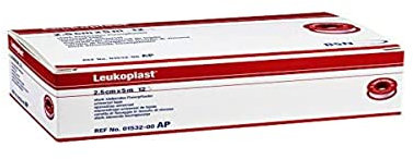 BSN - Leukoplast, Klebepflaster, aus Viskosegewebe, normale Haut, Hautfarbe, starke Haftung, wasserabweisend, Größe 5 m x 5 cm, Karton mit 6 Rollen.