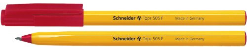Schneider Tops 505 F Kugelschreiber (Clipkappe, Edelstahlspitze) 50er Packung rot