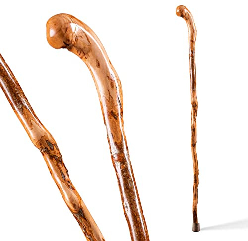 Brazos Rustic Wood Walking Cane, Hardwood, Knob Root Style Handle, for Men & Women, Made in the USA, 37
