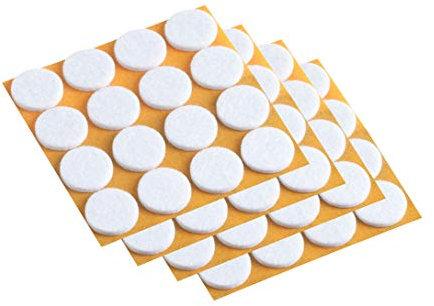 Metafranc Filz-Gleiter Ø 17 mm - selbstklebend - weiß - 100 Stück - Effektiver Schutz Ihrer Möbel & Stühle / Möbelgleiter-Set für empfindliche Böden / Stuhlgleiter / Bodengleiter / 645036