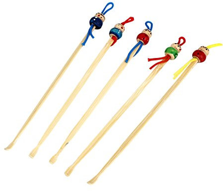 sourcingmap Bambú Muñeca Japonesa Internos Escoge Cucharas Earwax Amovedor Limpiador Herramienta 5 Unidades Halloween/Víspera de Todos los Santos