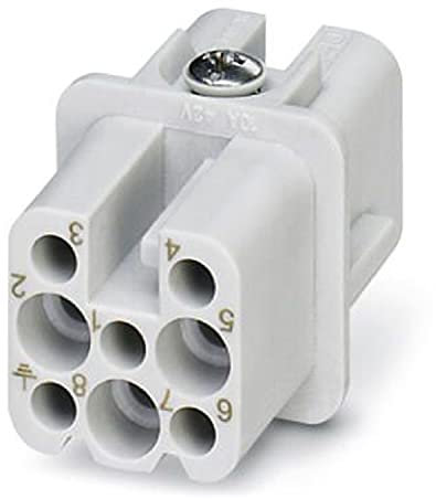 PHOENIX CONTACT HC-D 8-I-CT-F Kontakteinsatz, 8 Polzahl, D7 Baugröße, 1 Anzahl der Anschlüsse je Pol, Buchse, 50V, 10A, 0.14mm²-2.5mm² Leiterquerschnitt