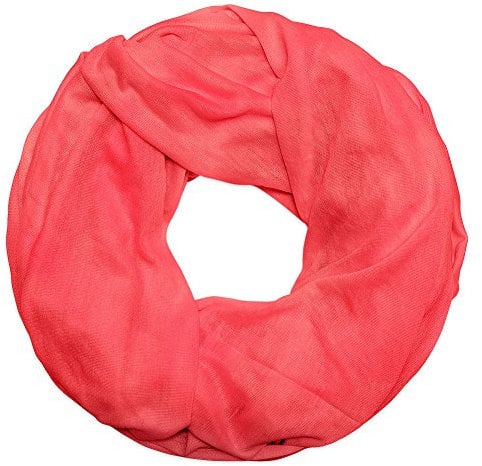 Soul-Cats Loopschal Schlauchschal Wickelschal Rundschal Loop Schal uni NAHTFREI EXTRA LANG, Farbe: coral