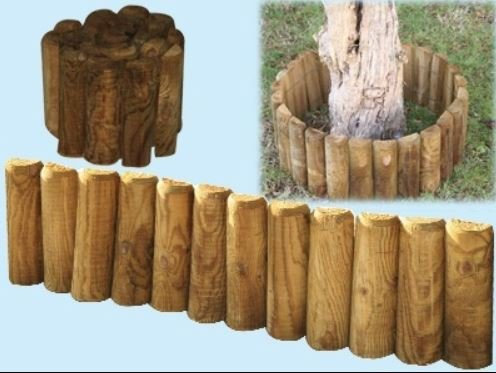 FRASCHETTI Bordura staccionata LASA impregnata in Legno 180x30cm Recinzione Alberi giradino