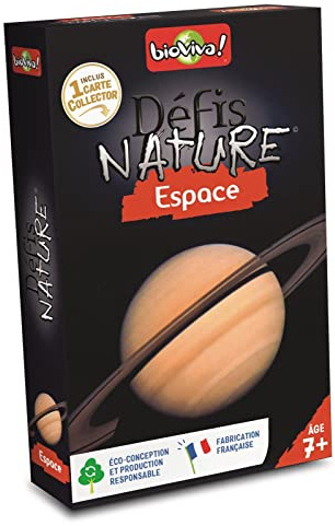Défis Nature 282604 - Juego de cartas del espacio, color negro | Batalla Temática Planeta y Medio Ambiente – Desde 7 años – 2 a 6 jugadores – Fabricado en Francia