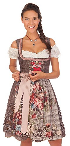 MarJo Trachten Mididirndl 2tlg. - Rebecca - braun, Größe 32