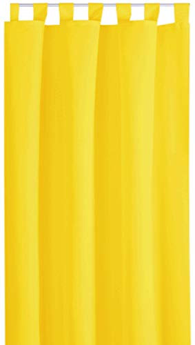 Bestlivings Blickdichte Gardine mit Schlaufen (140x175 cm/Gelb), in vielen Variationen