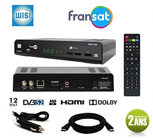 wisic12t – Ricevitore satellitare WISI oro 07hd + Scheda FRANSAT + Cable 12 V + Cable HDMI 2 m
