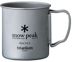 Snow Peak Einwandiger Becher aus Titan – faltbare Griffe – Camping & Rucksackreisen – 600 ml