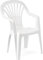 Monobloc stapelbarer Stuhl mit hoher Rückenlehne, Made in Italy, 55 x 56 x 89 cm, weiße Farbe