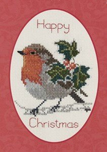Holly and Robin Greeting Card Kit - Cross Stitch Kit