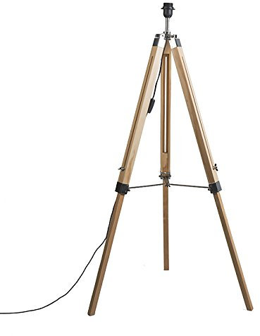 Qazqa - Industrie I Vintage I Stehleuchte I Stehlampe I Standleuchte I Lampe I Leuchte im Landhausstil Holz ohne Lampenschirm - Stativ I Wohnzimmer I Schlafzimmer - Länglich - LED geeignet E27