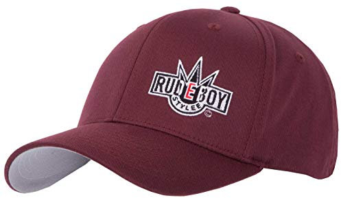2Stoned Flexfit Baseball Cap Classic Bordeaux mit Stick Rudeboy Größe L/XL (58cm - 60cm) für Damen und Herren