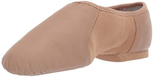 Bloch Mädchen Neo-Flex Slip-On Leder Jazz Schuhe Tanzschuhe Neopren Slip On Split Sohle mit Eva Vorfuß und Fersenpolster, Hellbraun, 29.5 EU