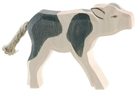 Ostheimer 11045 Kalb Schwarz Trinkend aus Holz Höhe 7cm
