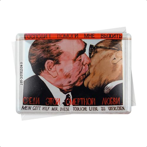 Nostalgic-Art Retro Blechpostkarte, 10 x 14 cm, Bruderkuss | Postkarte aus Metall, Mini-Blechschild als Grußkarte, Souvenir & Geschenk-Idee