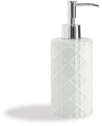 Kassatex ARN-LD Rattan Lotion Dispenser, White