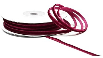 Creativery Samtband 3mm x 10m Rolle - Farbauswahl in 3/6/10/16/22/25/50mm - farbecht & waschbar - Schleifenband zum Nähen - Geschenkband zum Verpacken Dekorieren Basteln - Weinrot 275