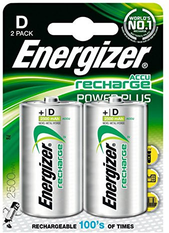 ENERGIZER Lot de 12 Blisters de 2 Accus Piles rechargeables HR20 Power Plus D 2500mah