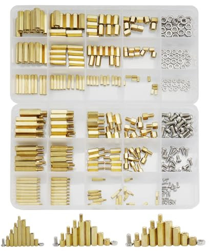 Raogoodcx 360 pz M2 M3 M4 Maschio Femmina Ottone Distanziale Standoff Dado Vite Assortimento Kit con Scatola