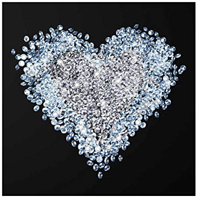 PPS. Imaging Kunstdruck auf Glas – Diamant Herz – quadratisch 1:1, Druck auf Glas, Glasbild, Wandbild, Glasbild, Glasbild, Glasbild, Glasbild, Glasbild, Glasdruck, H x B: 50 x 50 cm