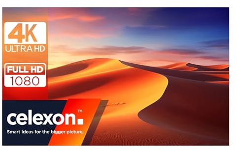 celexon Expert PureWhite Rahmen-Leinwand 115 | 250x140 cm 16:9 | schmaler, mattweiße 4K, Full-HD Frame für Heimkino-Projektionen mit Ihrem Beamer oder für das Büro | zur dezenten Wandmontage