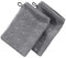 Möve Waschhandschuh 2er-Pack Quadretti Walk-Frottier grau Größe 15x20 cm