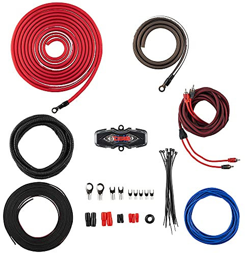 DS18 AMPKIT4 4 Gauge Amp Installation Wiring Kit - Amplifier Installation Kit 4 GA - A Car Amplifier Wiring Kit Simplifies Wire Connections and Delivers Power to Your Radio, Subwoofers, and Speakers