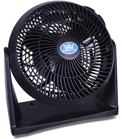 Prem-I-Air Black 8 Inch (20 cm) Powerful Cold Air Cooling High Velocity Floor or Wall Mountable Air Circulator Fan with 3 Airflow Speed Settings, Quiet Operation For Use in Homes and Offices