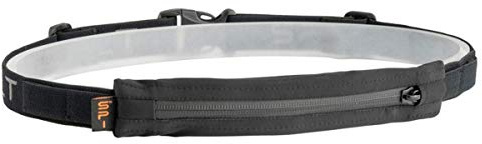 SPIbelt Performance Running Belt for Adults, Expandable Pocket, Energy Gel Loops, Adjustable Waist, No Bounce, Black with Black Zipper