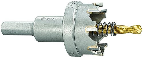 Starrett Tungsten Carbide Tipped Hole Saw - SM35 Sheet Metal Cutter With Arbor & Pilot Drill Bit - For Drilling Stainless Steel Aluminum Alloy - 35 mm