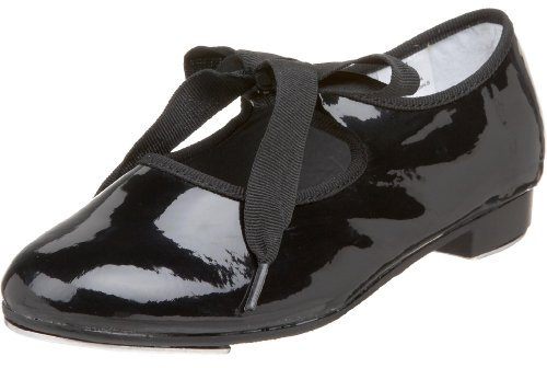 Dance Class Jungen Mädchen Beginner Tie Tap Schuhe, Schwarz, 15.5 EU