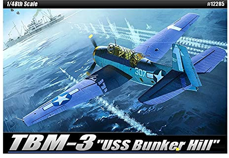 Academy TBM-3 USS Bunker Hill Airplane Model Building Kit, Navy