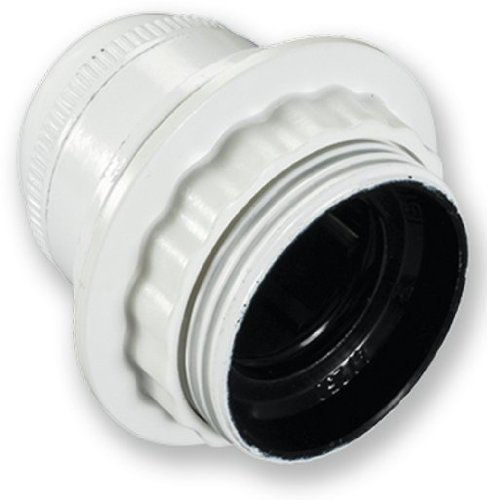 Electraline 70132 Douille E27 Filetee + Bague Pas 10X1 Blanc