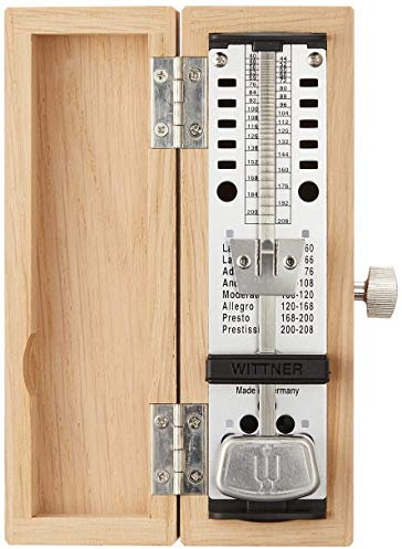 Wittner Metronom Taktell Super-Mini Serie 880.2 - Massivholzgehäuse - Ohne Glocke - Eiche matt - Mechanisch zum Aufziehen - Keine Batterien erforderlich - Made in Germany