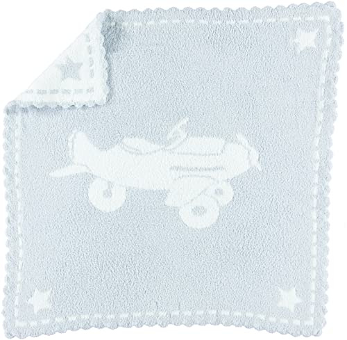 Barefoot Dreams CozyChic Babydecke, gewellt, 76,2 x 81,3 cm, Blau und Weiß