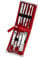 K-Beauty! World No. 1, Three Seven 777 Travel Manicure Pedicure Grooming Kit Set - Nail Clipper (Total 9 Pcs, Model: TS-970RC).. Made in Korea, Since 1975. (Red Case & Silver)