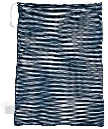 Champion Sports Mesh Sports Equipment Bag, Navy, 24x36 Inches - Multipurpose, Nylon Drawstring Bag with Lock and ID Tag for Balls, Beach, Laundry