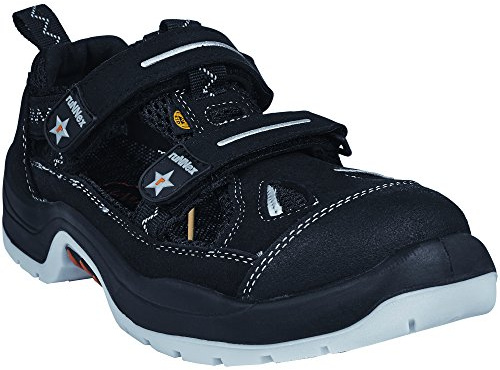ruNNex Sicherheitssandale S1 ESD TeamStar Sommer Arbeitsschuhe Arbeitssandale, 39, schwarz, 5106