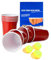 BeerCup Lot de 100 gobelets pour jouer au Beer Pong Cups 16 oz. (473 ml) Rouge Avec Balles et règles de jeu de Beer Pong + 3 orangene Bälle