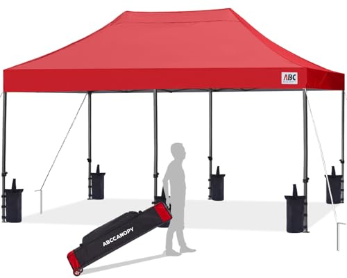 AbcCanopy (23 + Farben) 10 x 20 Gerades Bein Pop-Up Himmel Commercial Grade Instant Himmel schwarz Roller Bag Bonus 6 x Gewicht Tasche