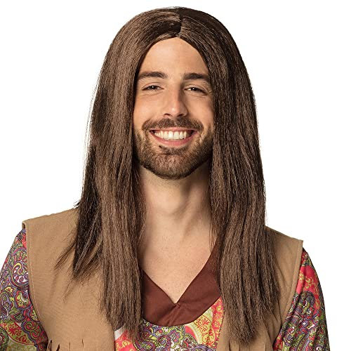Boland 86369 - Perücke John, Braun, Langhaar-Frisur, Hippie, Mittelscheitel, Flower-Power, Rockstar, Kostüm, Karneval, Mottoparty