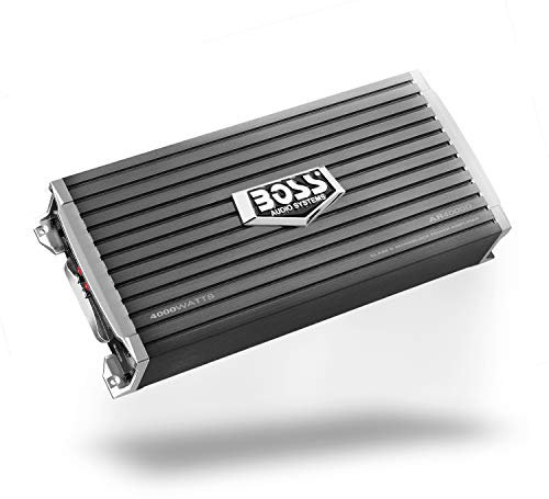 Boss Audio 4000W Armor Monoblock Class D 1 Channel Stable Amplifier with Remote Subwoofer Level Control
