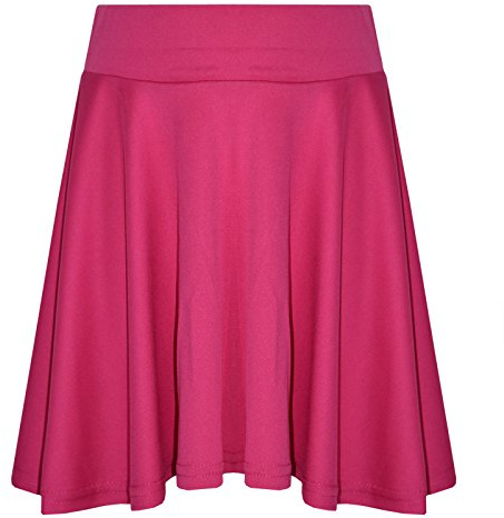 A2Z 4 Kids Girls Plain Skater Skirt Camouflage for School Trendy Soft Feel - Plain Skater Skirt Cerise 5-6