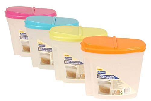 bs 2 x 4.8L Plastic Dry Food Storage Containers Cereal Dispenser (pink)