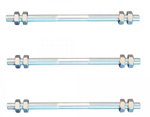 FKAnhängerteile 3 Stück Gewindestange M8 Rechts - Links Gewinde 300 mm + 12 Muttern