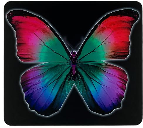 Maximex Placa multiusos Mariposa de Noche, para cocinas de vidriocerámica, Vidrio endurecido, 56 x 0.5 x 50 cm, Multicolor