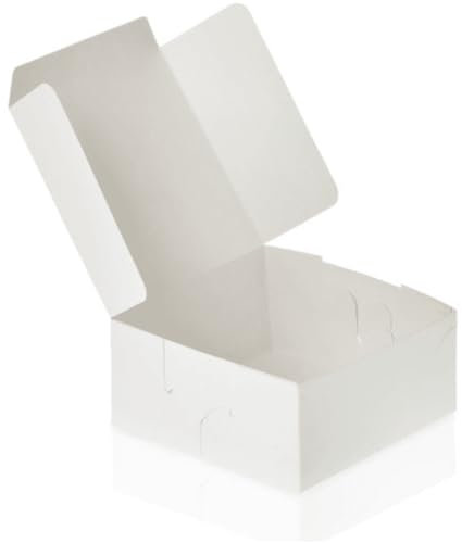 25 x White Cake Box 6 x 6 x 3 Cupcake, Muffins, Mince Pies, Cakes & more